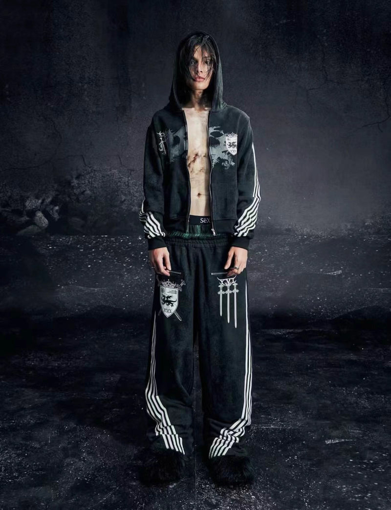 COZY WORLDWIDE ROYAL KNIGHT CLUB WAXED TRACKSUIT  BLACK