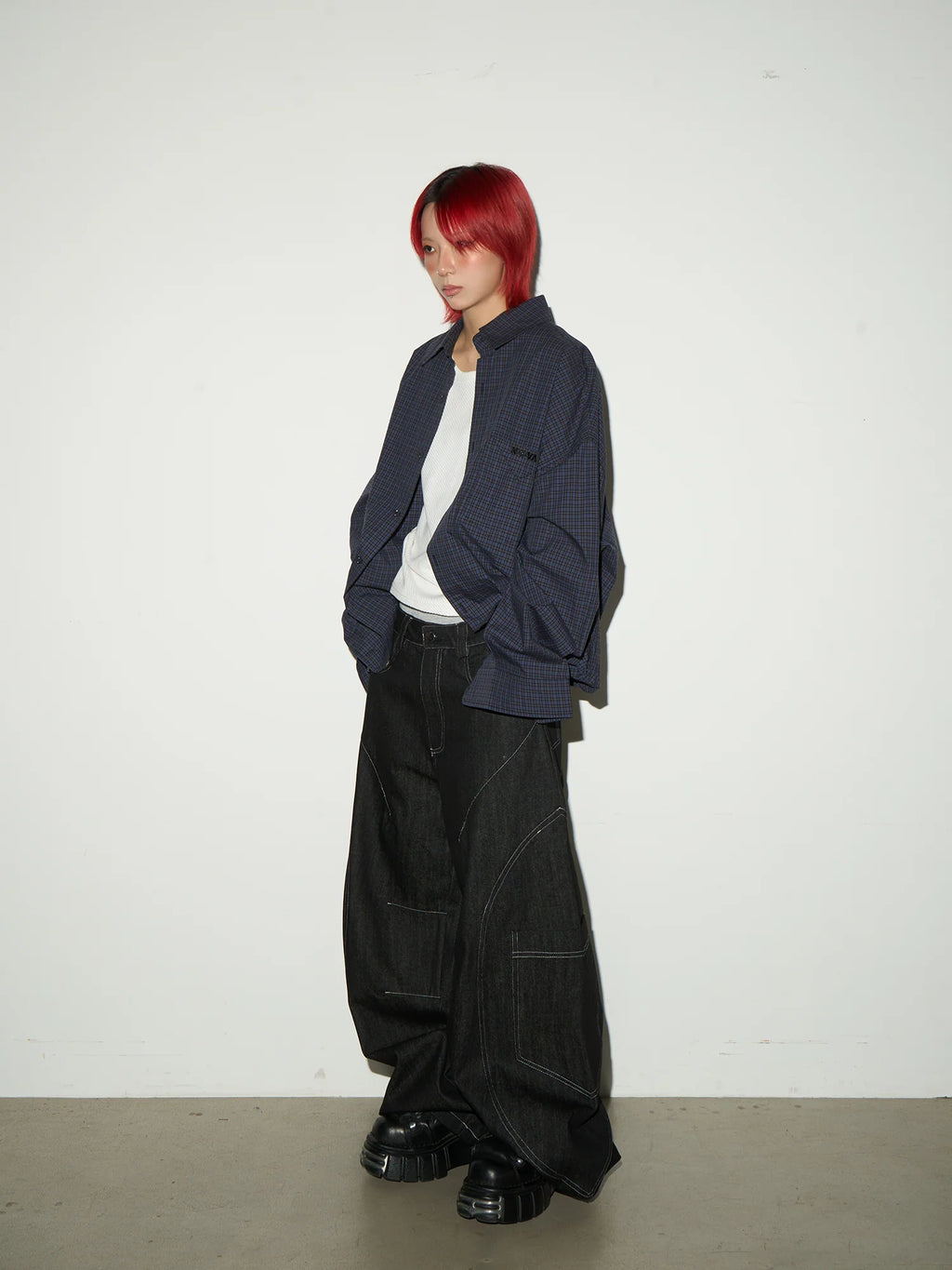 Pocket design wide denim