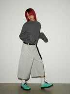 Balloon silhouette stripe shorts