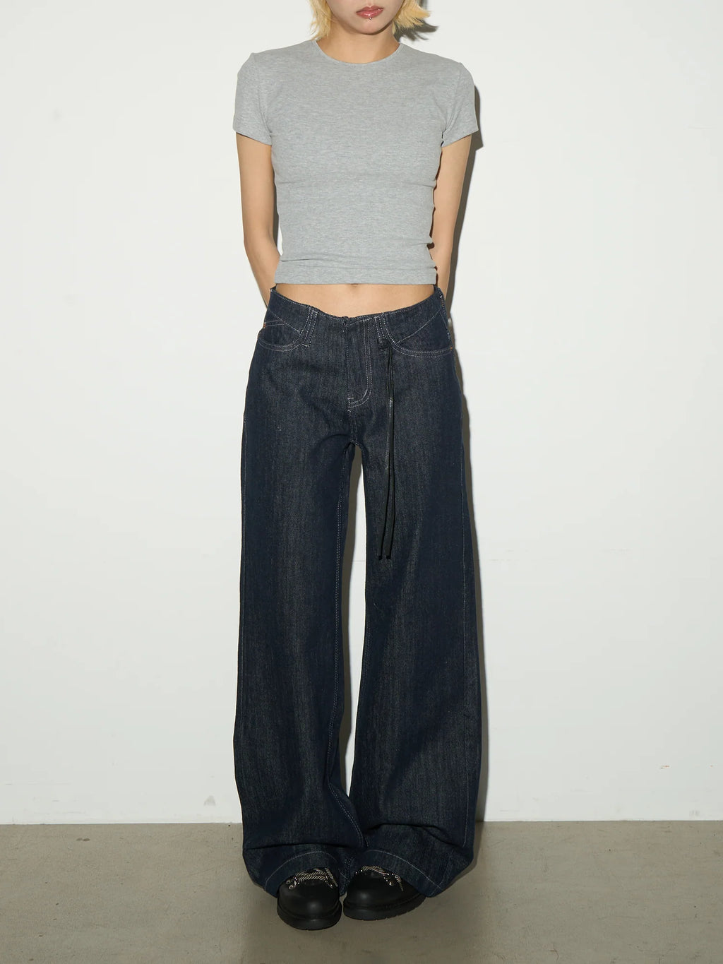 Retro Navy Straight Denim