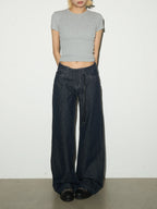 Retro Navy Straight Denim