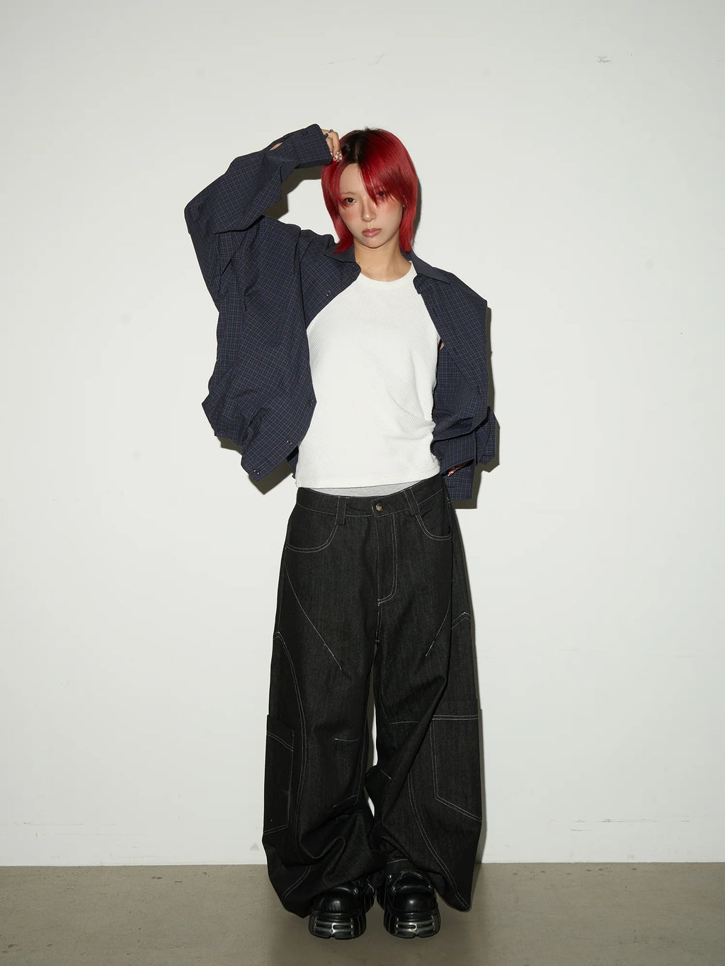 Pocket design wide denim