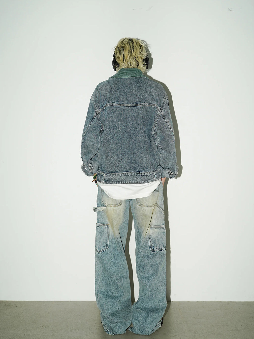 Washed double-knee painter denim pants