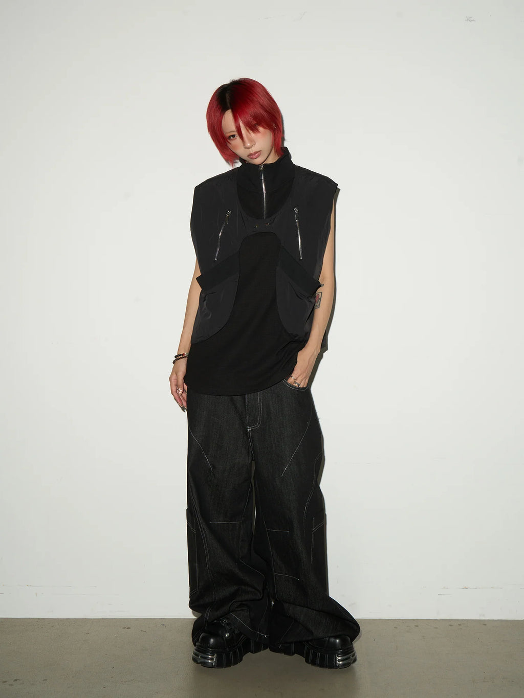 Pocket design wide denim