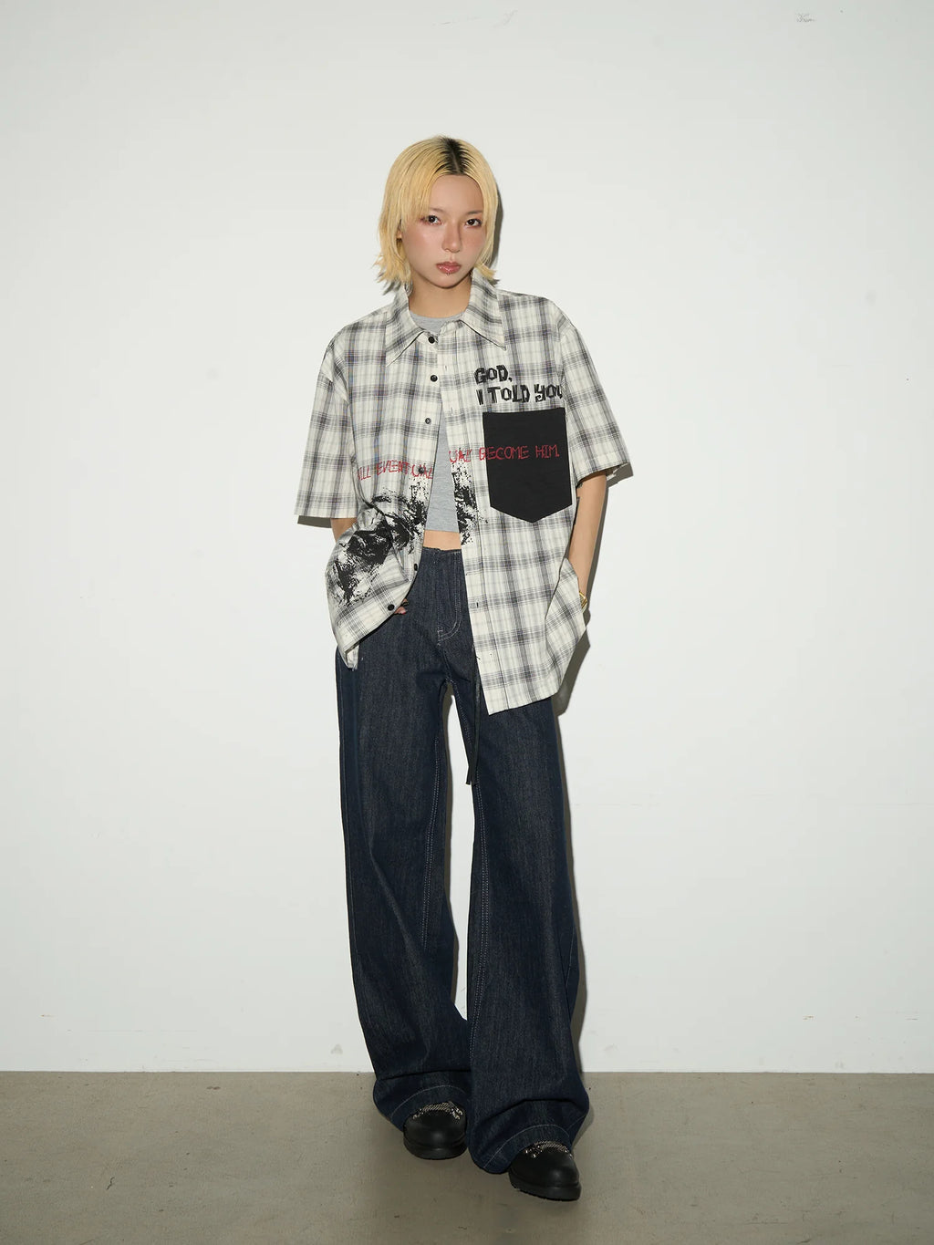 Retro Navy Straight Denim