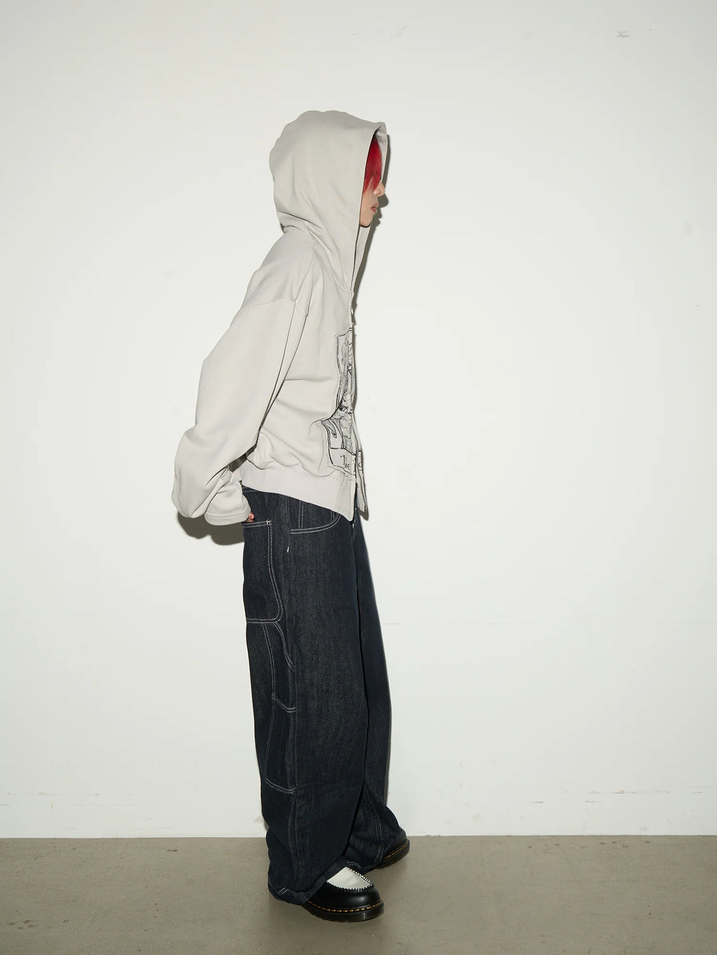 Stitch design baggy denim