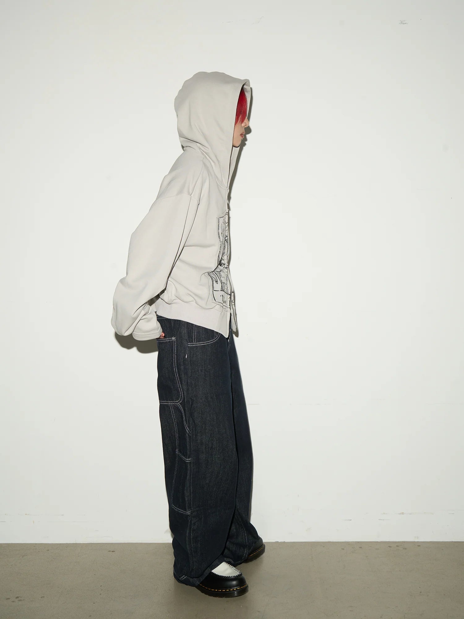 Stitch design baggy denim