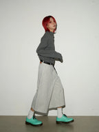 Balloon silhouette stripe shorts