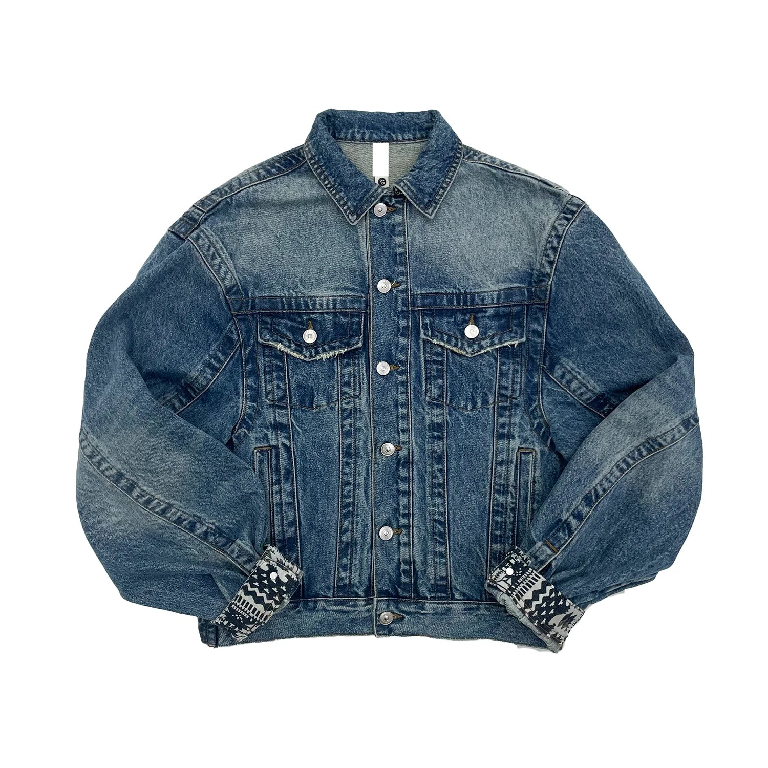 Cropped boxy denim jacket