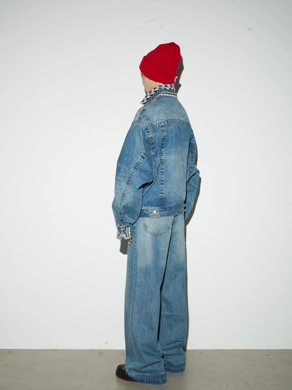 Cropped boxy denim jacket