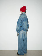 Cropped boxy denim jacket