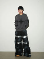 Distresed contrast sweat