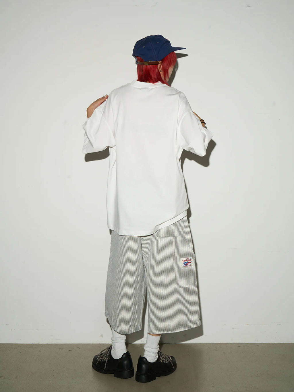 Balloon silhouette stripe shorts