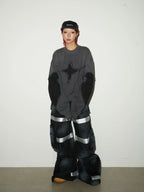 Distresed contrast sweat