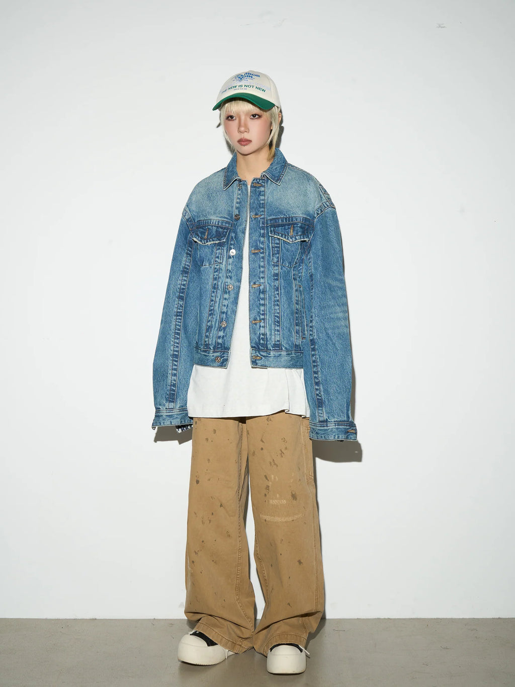 Cropped boxy denim jacket