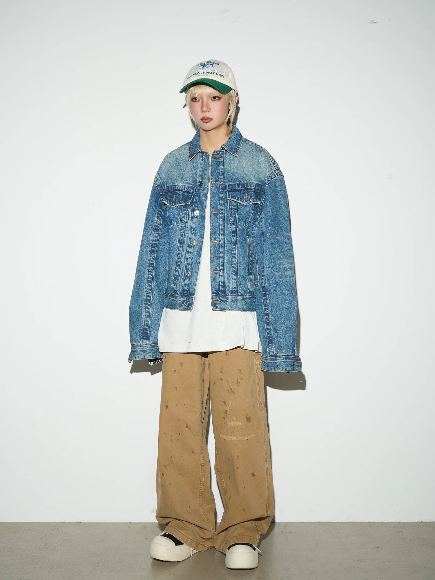 Cropped boxy denim jacket