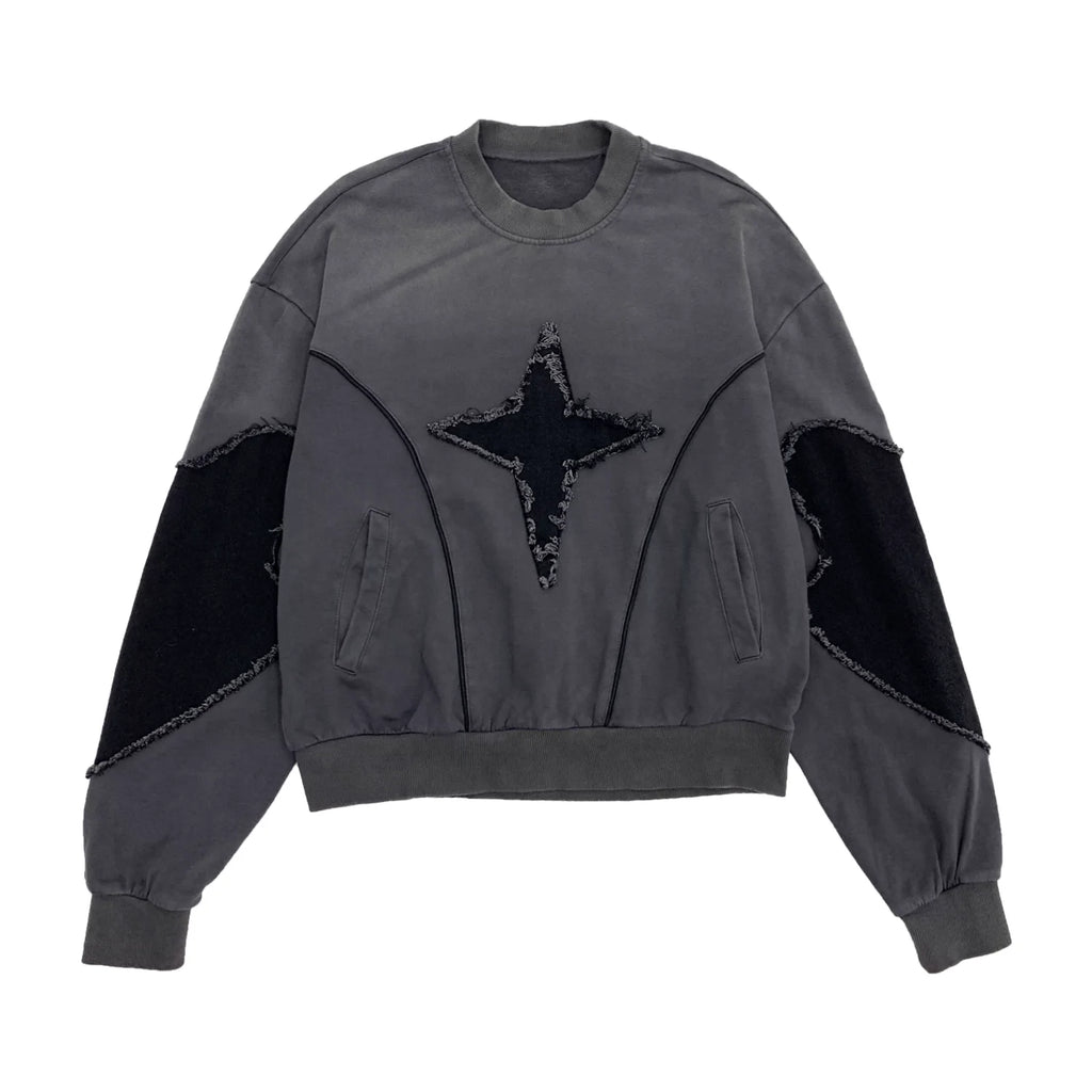 Distresed contrast sweat