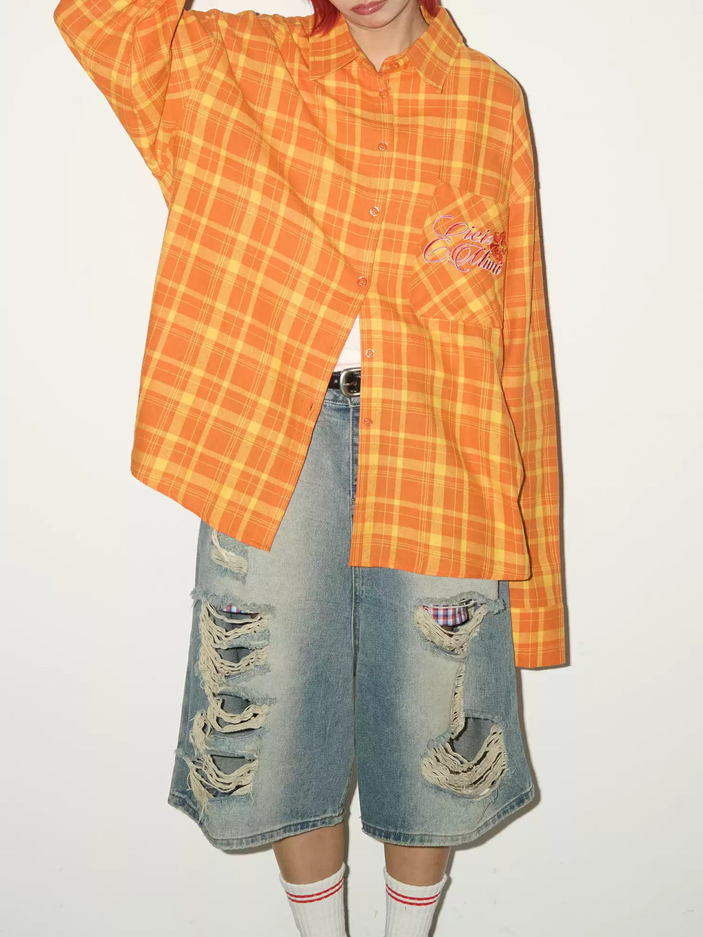 Distressed Loose Denim Shorts