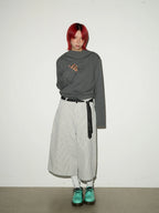 Balloon silhouette stripe shorts