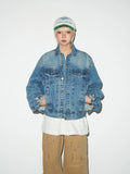 Cropped boxy denim jacket