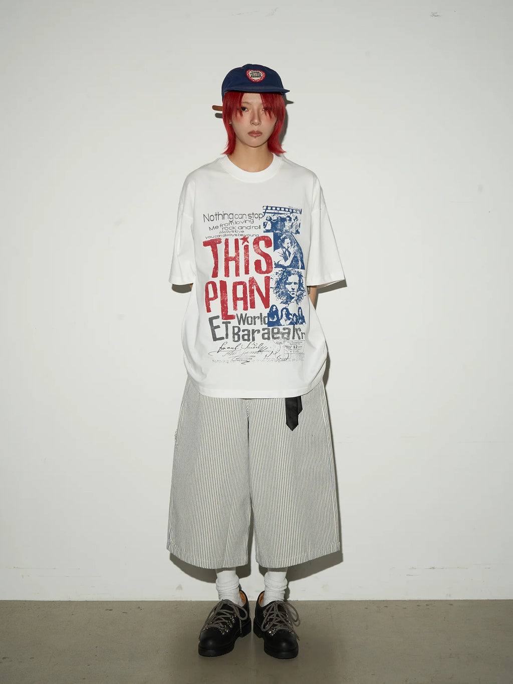 Balloon silhouette stripe shorts