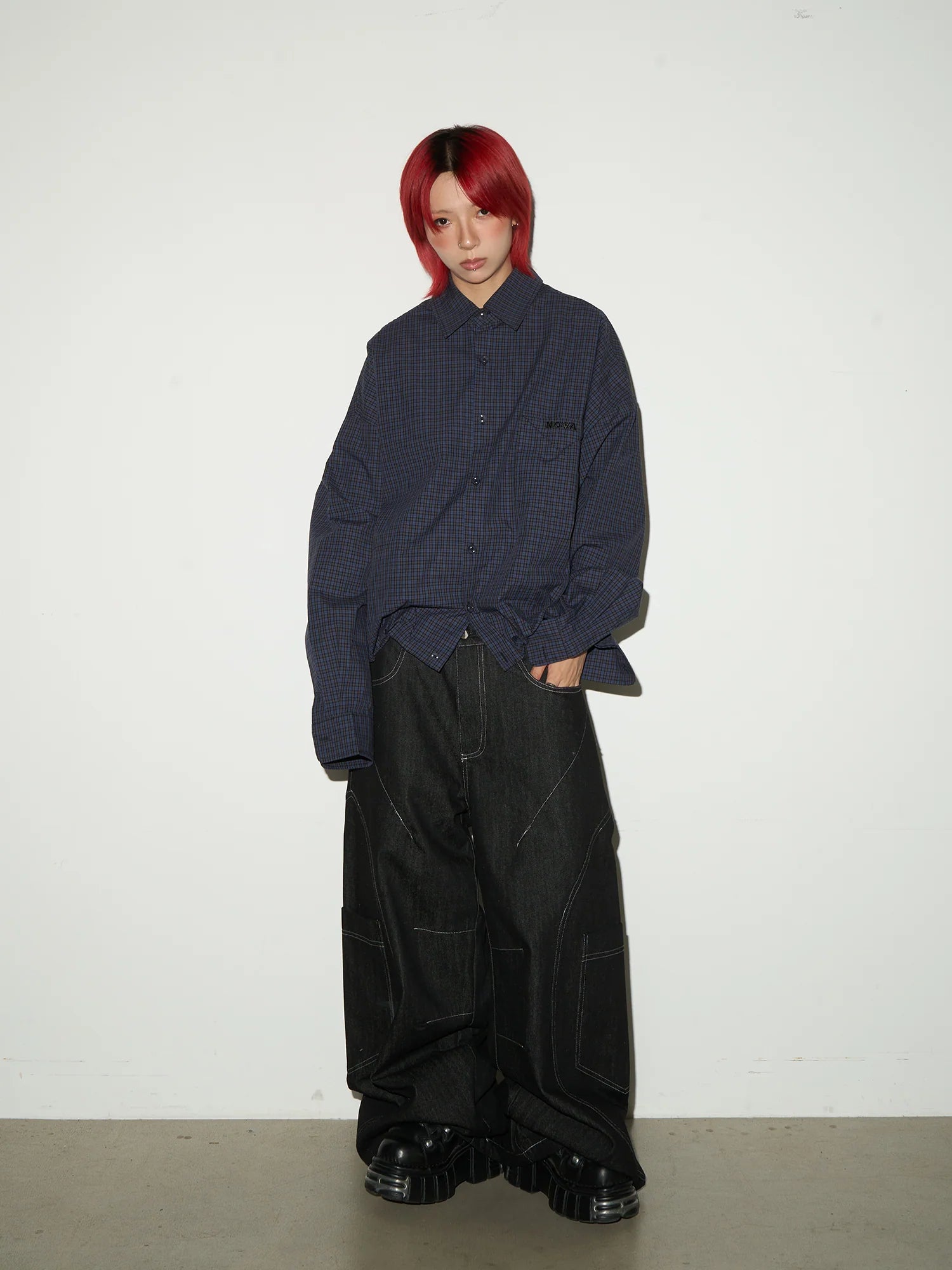 Pocket design wide denim