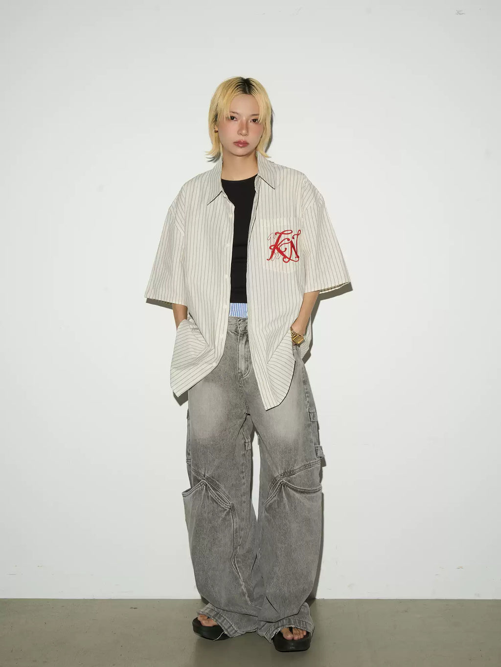 Half-sleeve Stripe Shirts