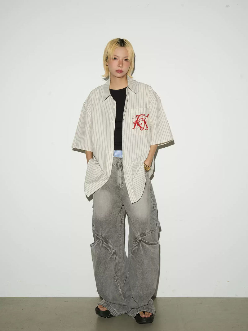 Half-sleeve Stripe Shirts