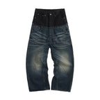 Layered Waist Baggy Denim