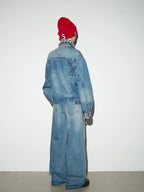 Cropped boxy denim jacket