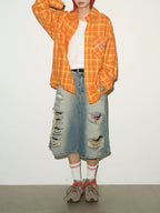 Distressed Loose Denim Shorts