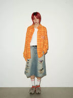 Distressed Loose Denim Shorts