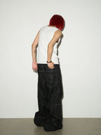 Pocket design wide denim