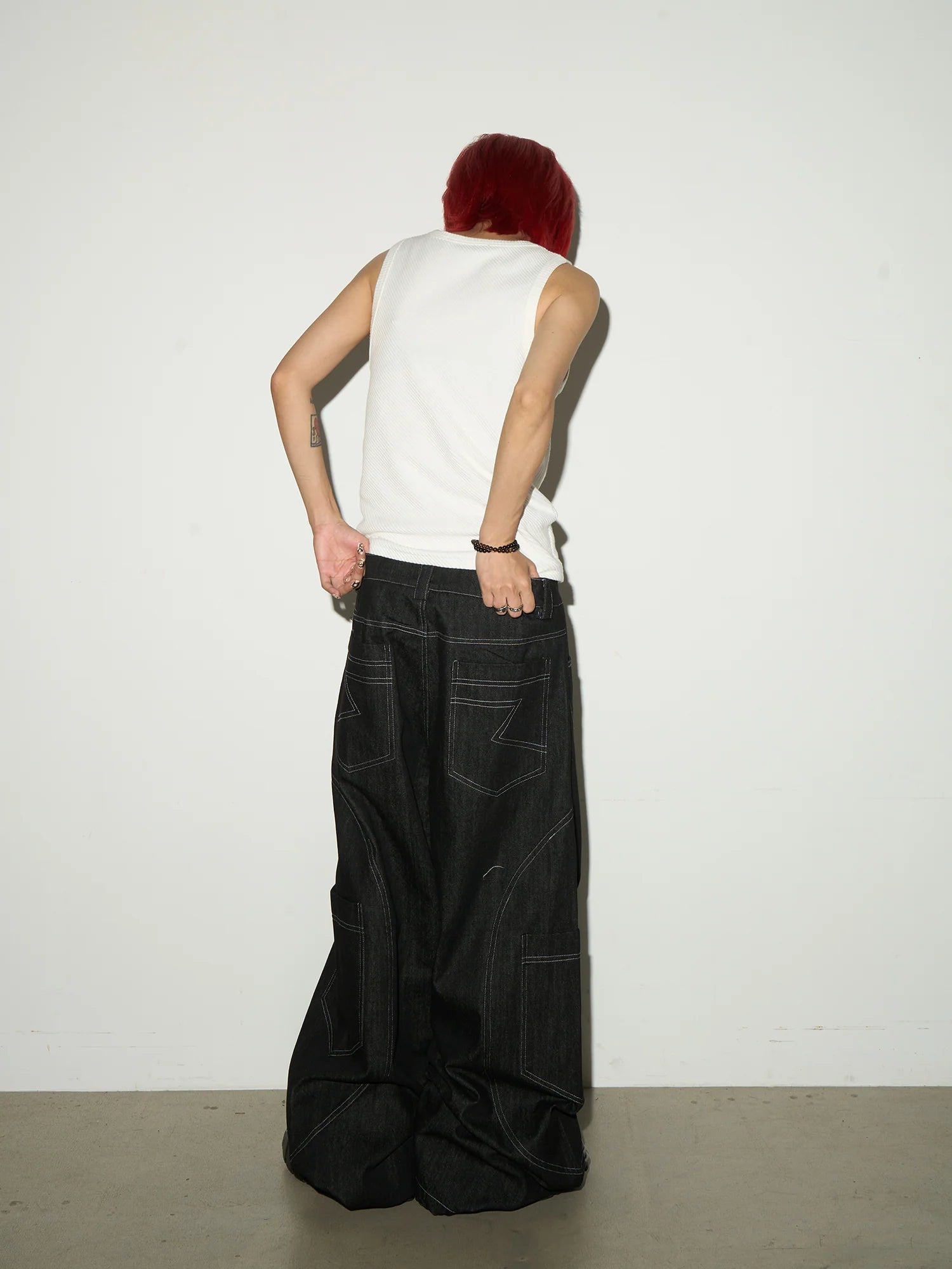 Pocket design wide denim