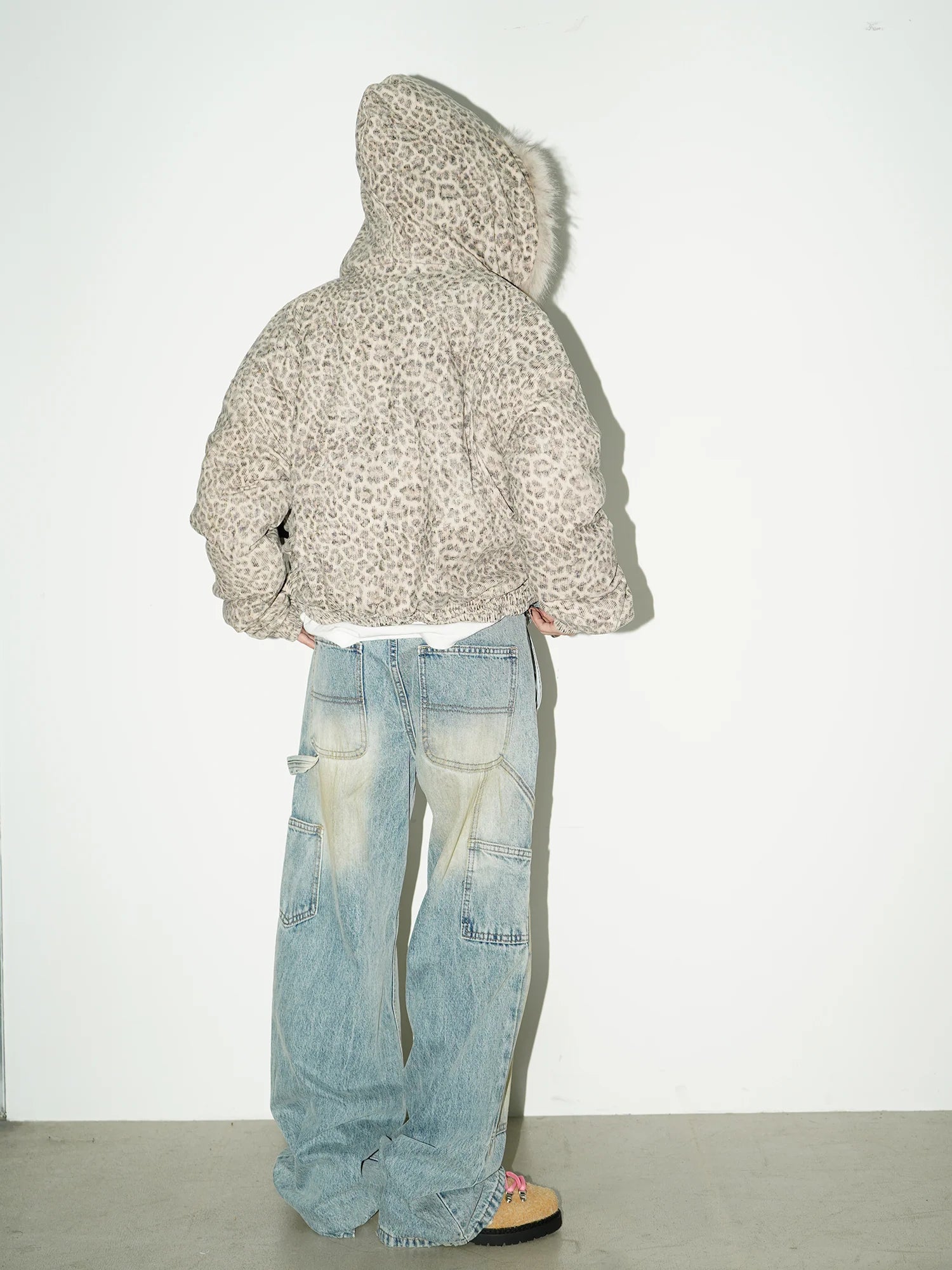 Washed double-knee painter denim pants