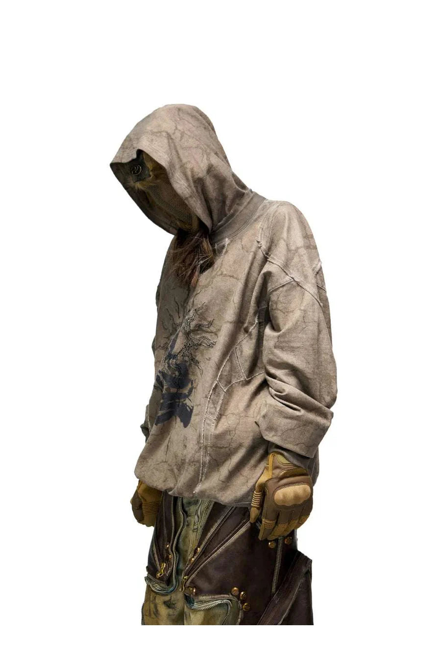 Vintage sun totem distressed hoodies