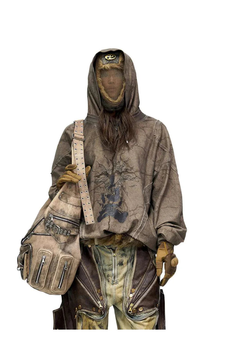 Vintage sun totem distressed hoodies