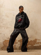 Washing dirty hoodie