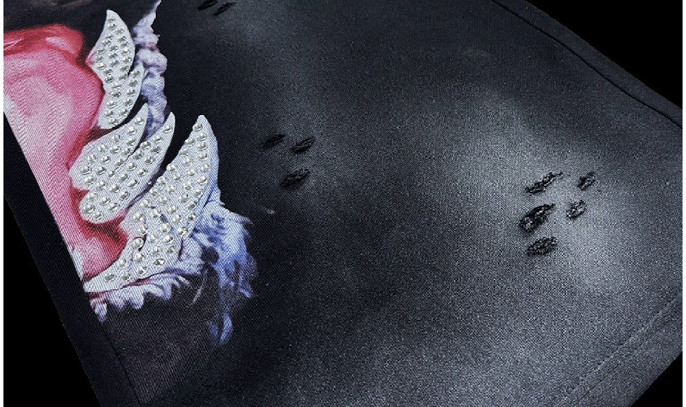 [99CLUB]Snarling Dog Print Sweatpants