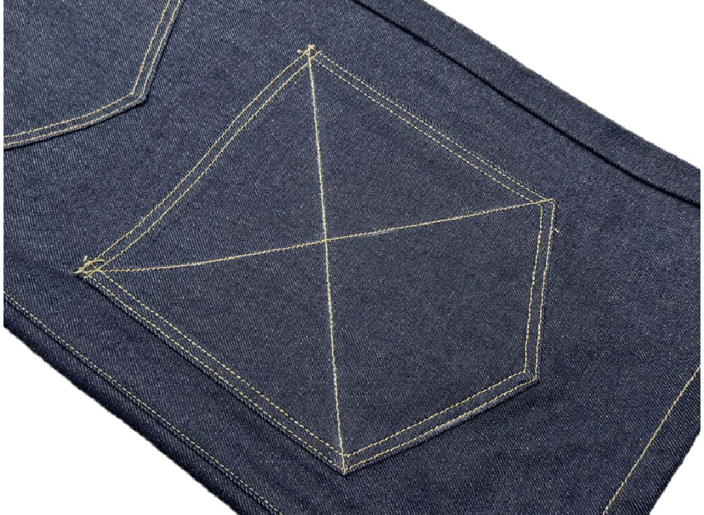 [99CLUB]Royal Emblem Embroidery Denim Pants