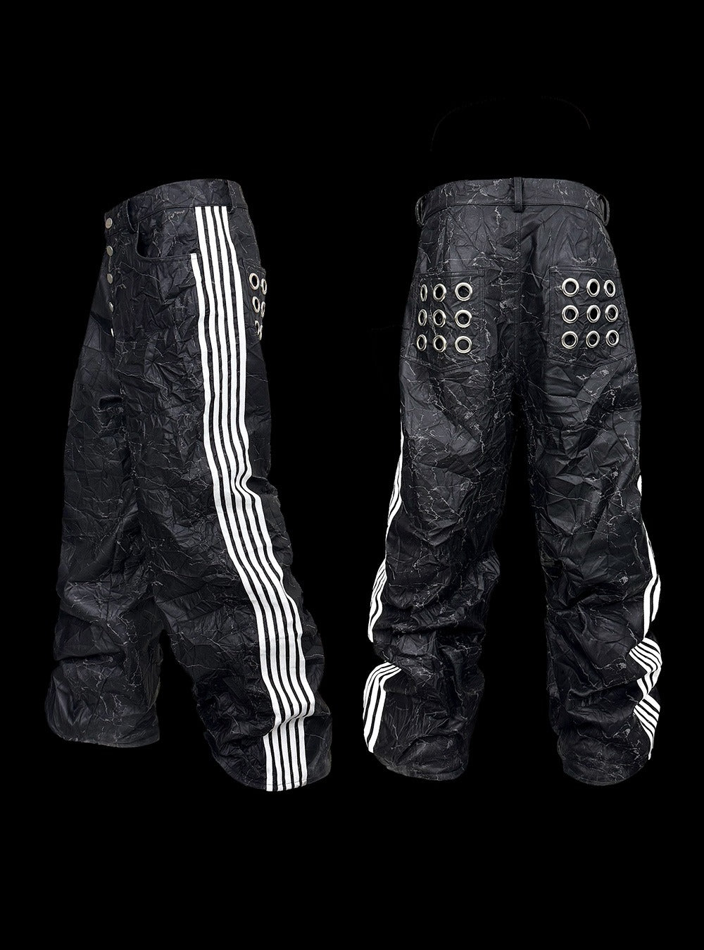 Five-Stripe Crinkled Eyelet Pants FB6845