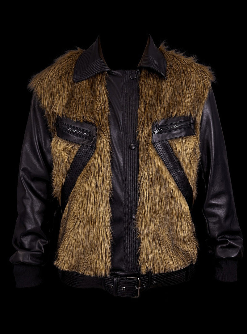 [99CLUB]Five-Stripe Hooded Crinkle Jacket