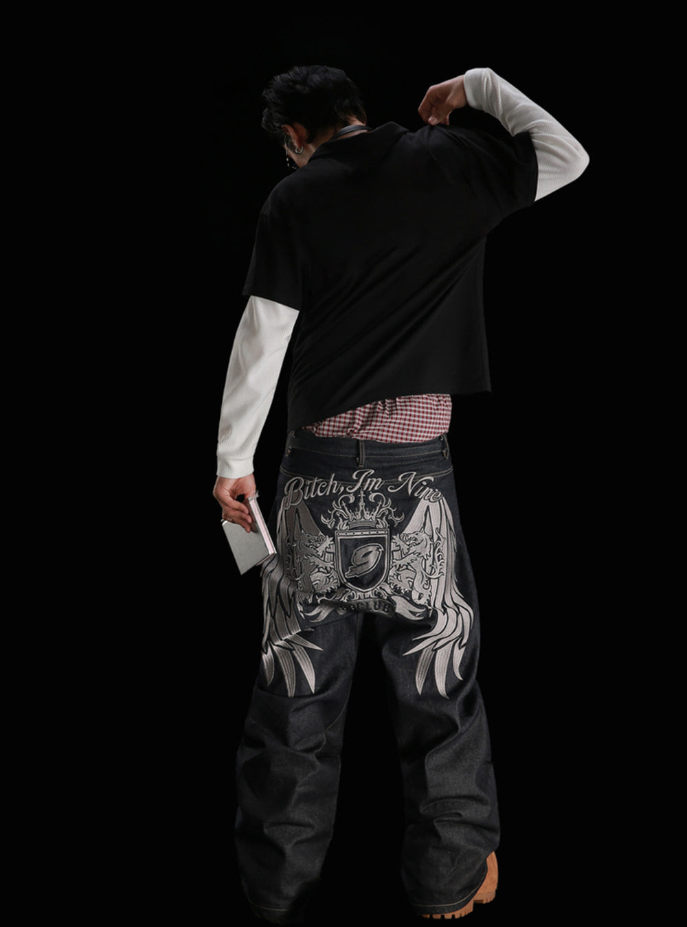 [99CLUB] Pornstar Embroidered Layered Polo Shirt