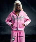 COZY WORLDWIDE ROYAL KNIGHT CLUB WAXED TRACKSUIT PANTS PINK