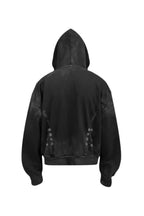 x FFF Dark Avant Garde Design Brushed Wax Zip Up Hoodie FB1452