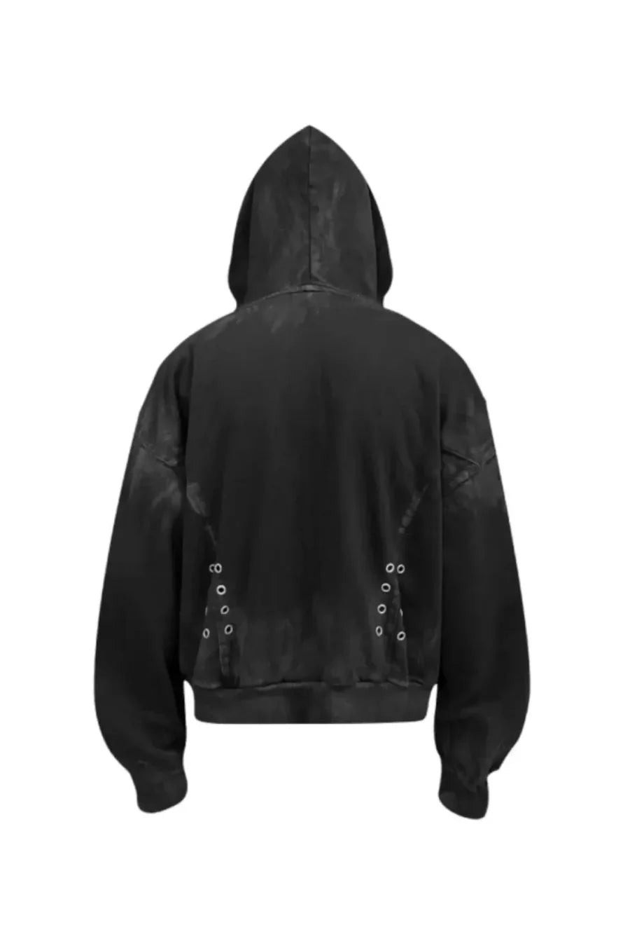 x FFF Dark Avant Garde Design Brushed Wax Zip Up Hoodie FB1452
