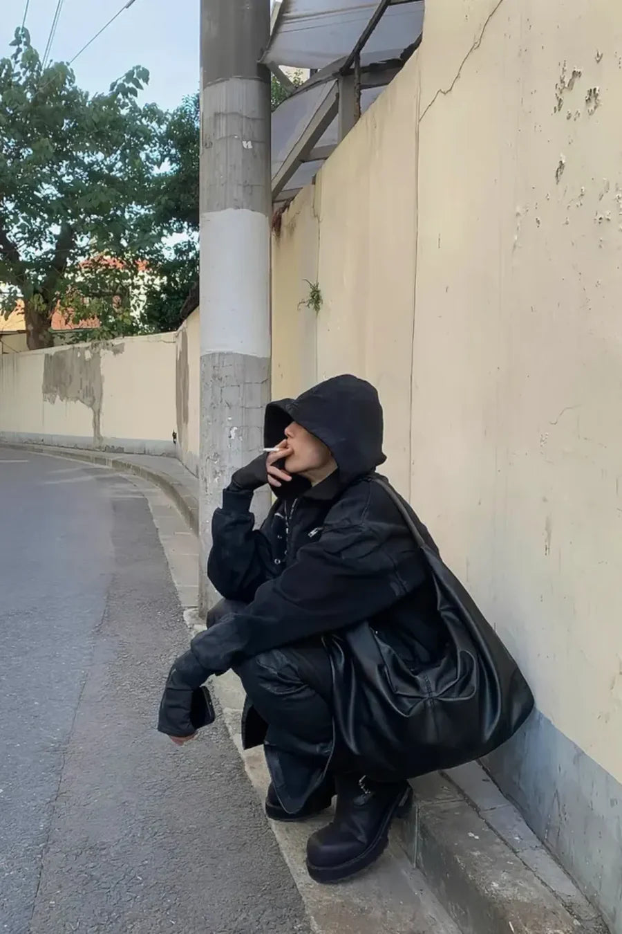 x FFF Dark Avant Garde Design Brushed Wax Zip Up Hoodie FB1452